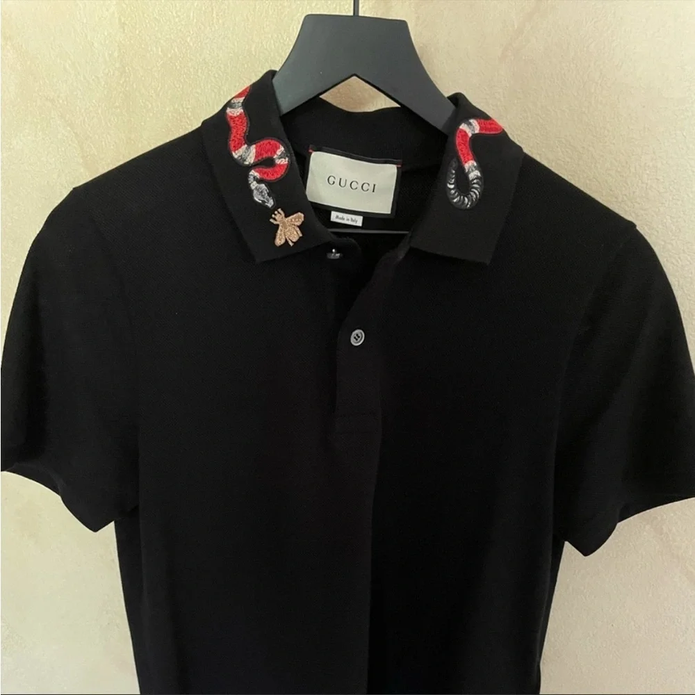 GUCCI ポロシャツ XS 宇宙と蛇のデザイン Gucci | Shirts | Gucci Snake Polo Mens Size Xs | Poshmark